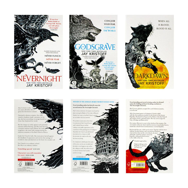 The Nevernight Chronicle Series 3 Books Collection Set by Jay Kristoff - Nevernight, Godsgrave, Darkdawn