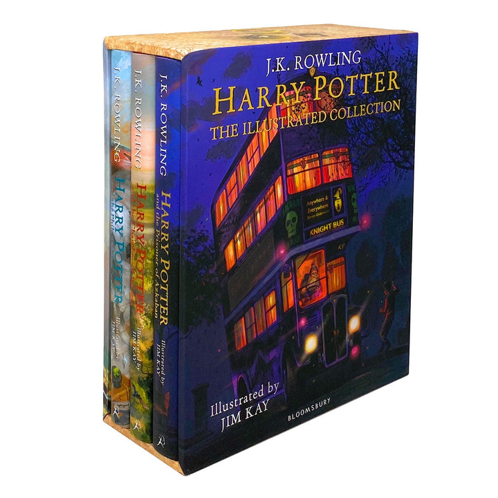 Photo of Harry Potter The Illustrated 3 Books Collection Set by J.K. Rowling on a White Background