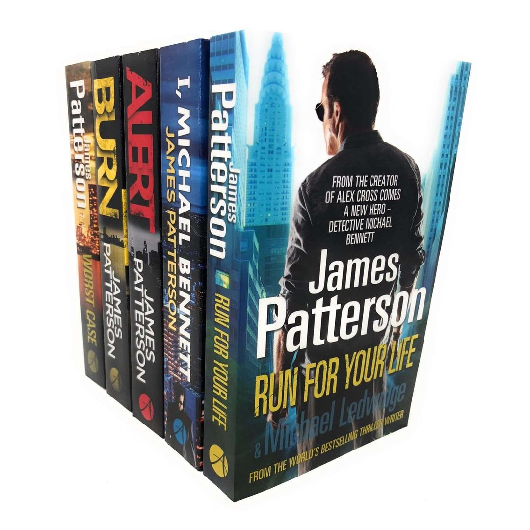 James Patterson 5 Books Set Collection, Run For Your Life, Alert, Burn