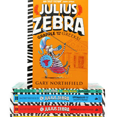 Photo of Julius Zebra The Toga-Tastic 5 Book Collection Box Set by Gary Northfield on a White Background