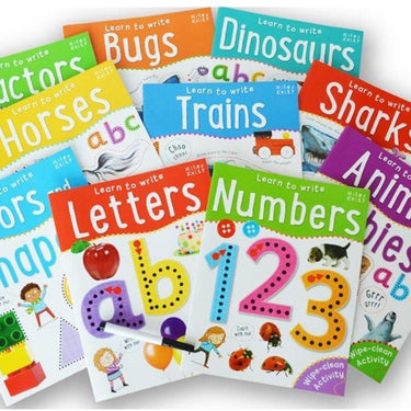 Miles Kelly Learn To Write Wipe Clean Activity 10 book set