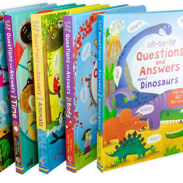 Usborne Lift the flap Questions and Answers 5 Books Box Set Collection Animals Body