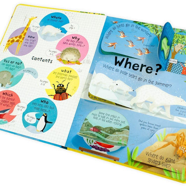 Usborne Lift the flap Questions and Answers 5 Books Box Set Collection Animals Body