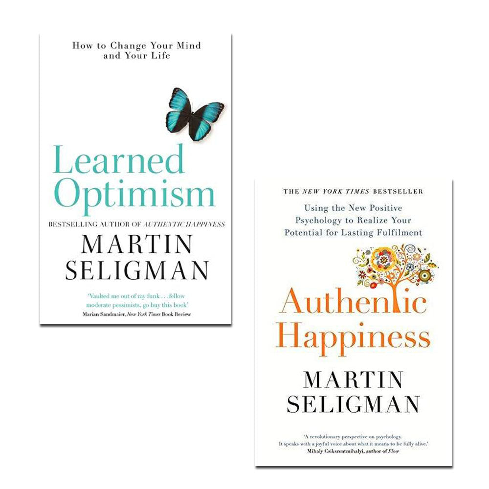 Martin Seligman 2 Books Set Collection, Authentic Happiness, Learned Optimism