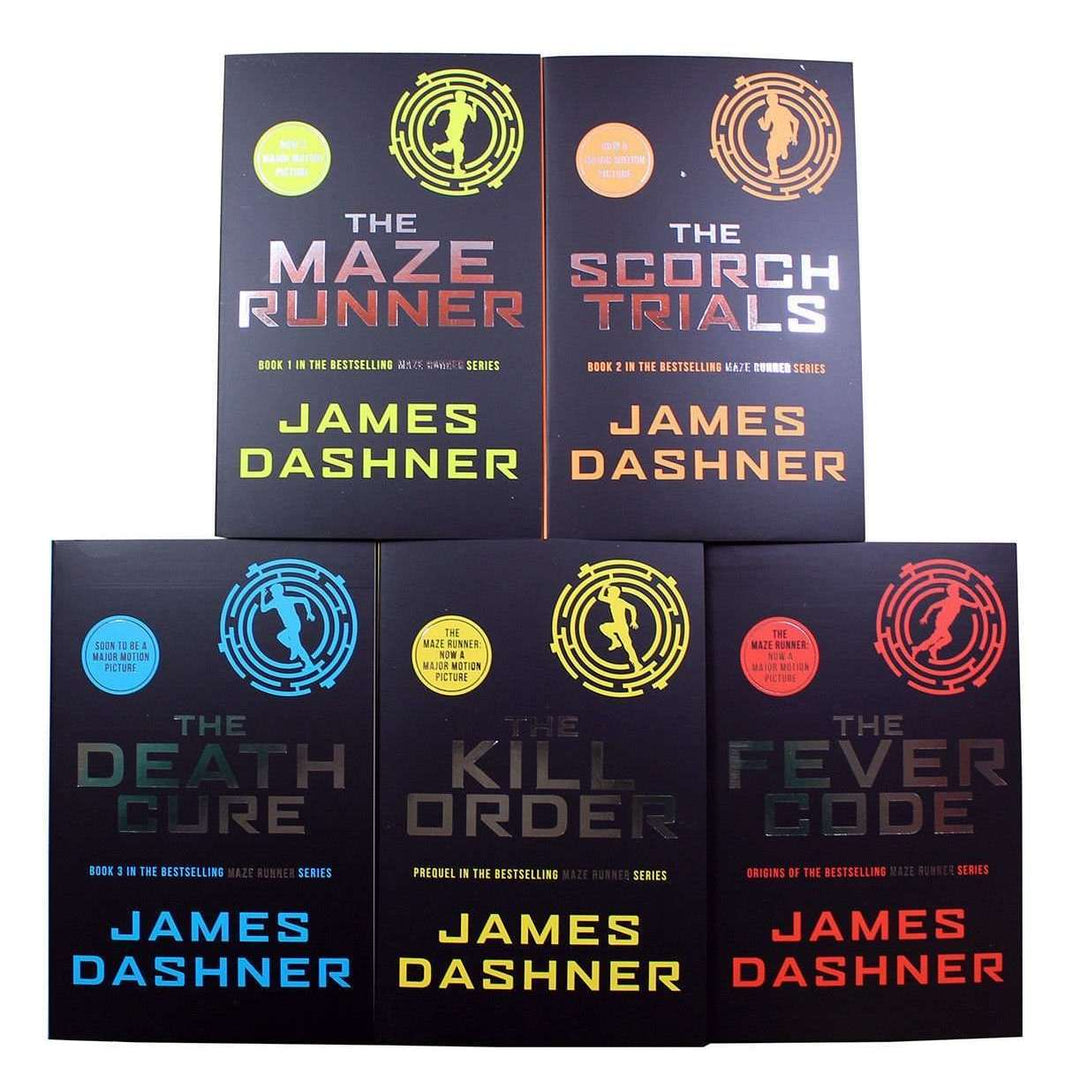 Maze Runner Series by James Dashner—a thrilling 5-book set including The Death Cure and Scorch Trials! Dive into this captivating dystopian adventure!