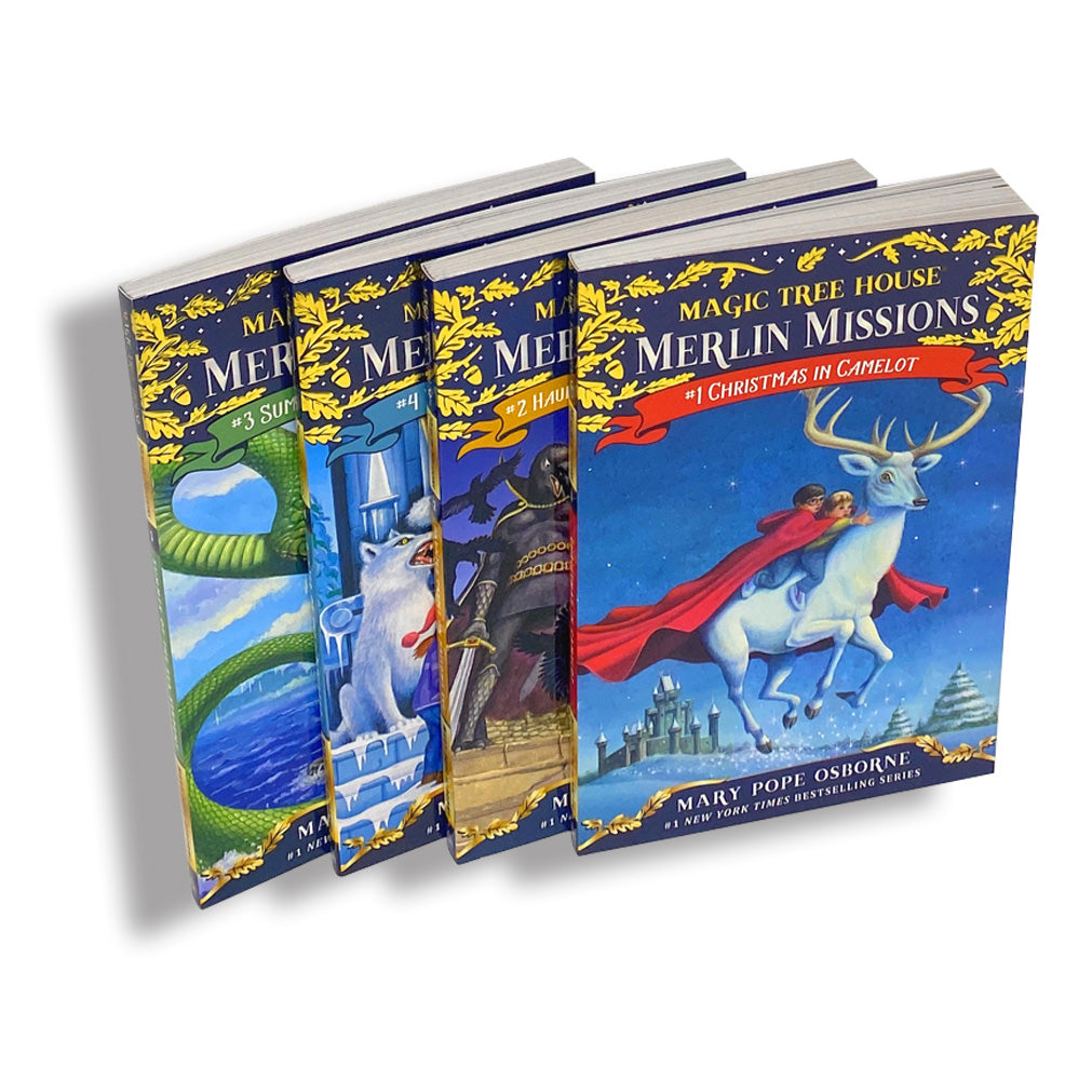 Magic Tree House Merlin Missions Series Collection 4 Books Box Set ( Books 1-4)