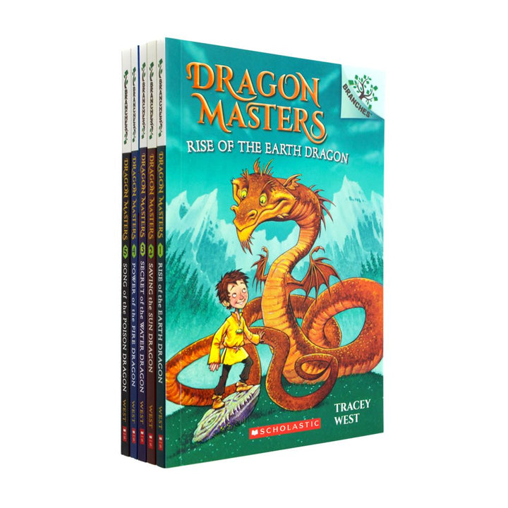 Dragon Masters Box Set 1-5 By Tracey West (Rise of the Earth Dragon, Saving the Sun Dragon, Secret of the Water Dragon, Power of the Fire Dragon, Song of the Poison Dragon)