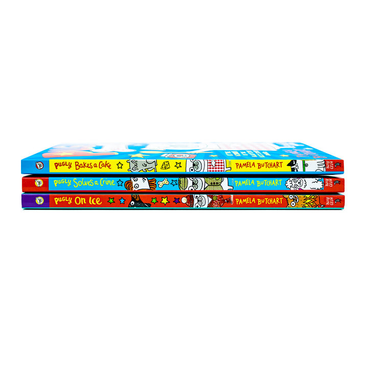 Pamela Butchart 3 Books Collection Pack Set( Pugly Bakes a Cake, Pugly Solves a Crime, Pugly On Ice )