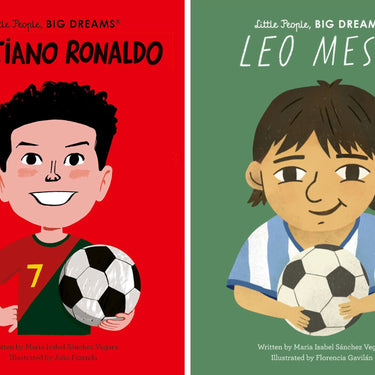 Little People, BIG DREAMS 2 Books Set - Cristiano Ronaldo & Lionel Messi | Kids Football Biography | Maria Isabel Sánchez Vegara