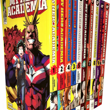 My Hero Academia Series Vol 1 to 10 Collection 10 Books Set by Kohei Horikoshi Manga Series Graphic Novels Action Fantasy Hero Adventure Shonen