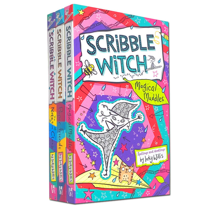 Scribble Witch Collection 3 Book Set by Inky Willis, Magical Muddles, Paper Friends, Notes In Class