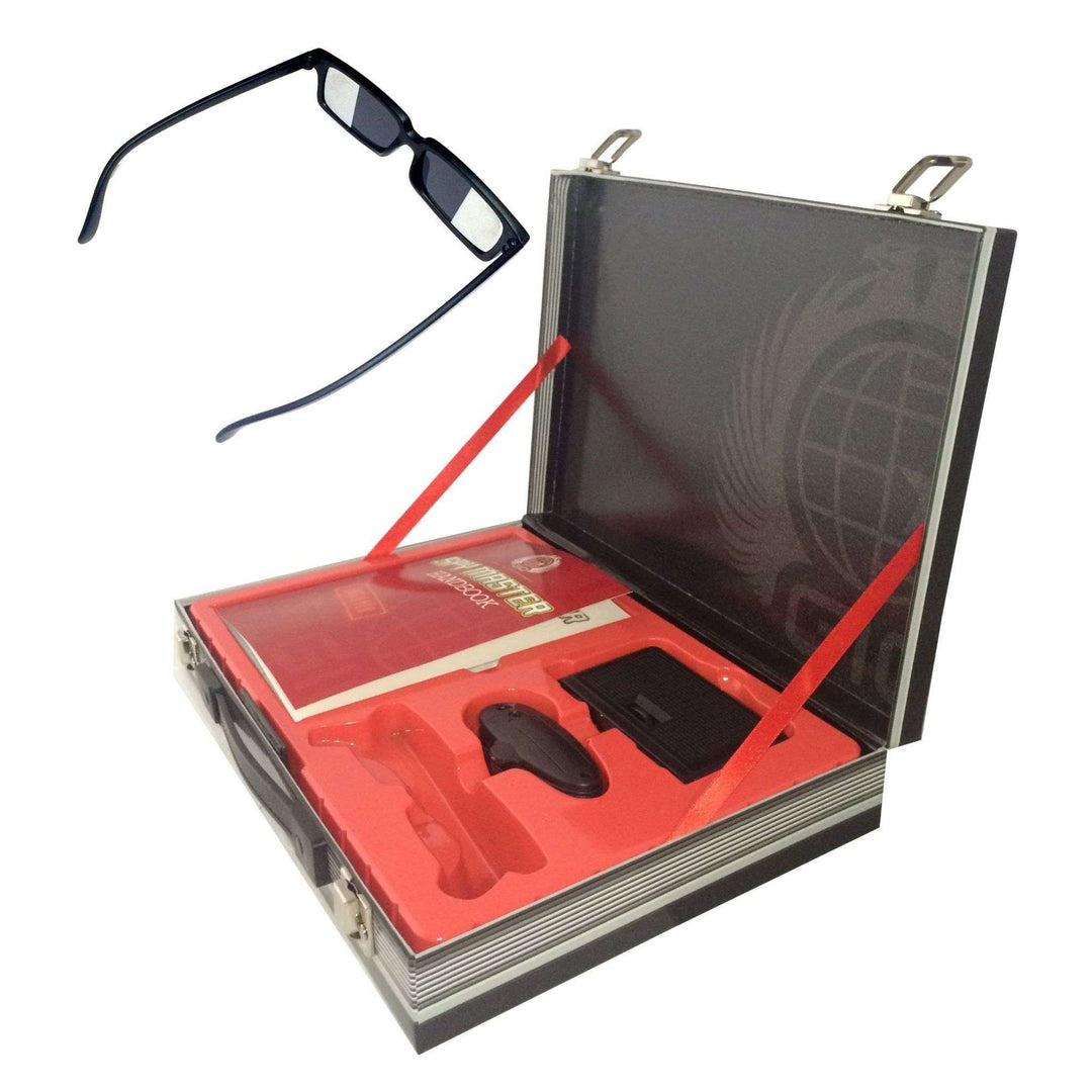 Spy Master Briefcase Black Spy kit - Secret agent mission handbook with top spy gear and gadget surveilance