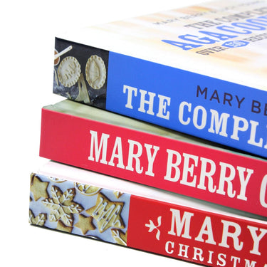 Photo of Mary Berry 3 Cookbook Collection Set Spines on a White Background