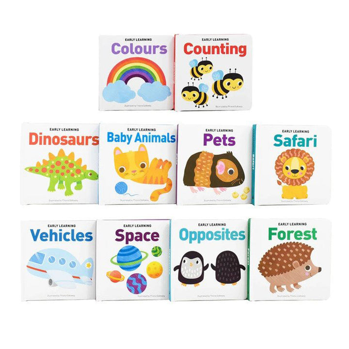 Take Along Early Learning Carry Pack 10 Board Books Set Collection