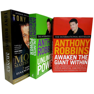 Tony Robbins 3-Book Collection Set | Awaken The Giant Within, Unlimited Power & More – Self-Help, Motivation, Success, Personal Development & Growth