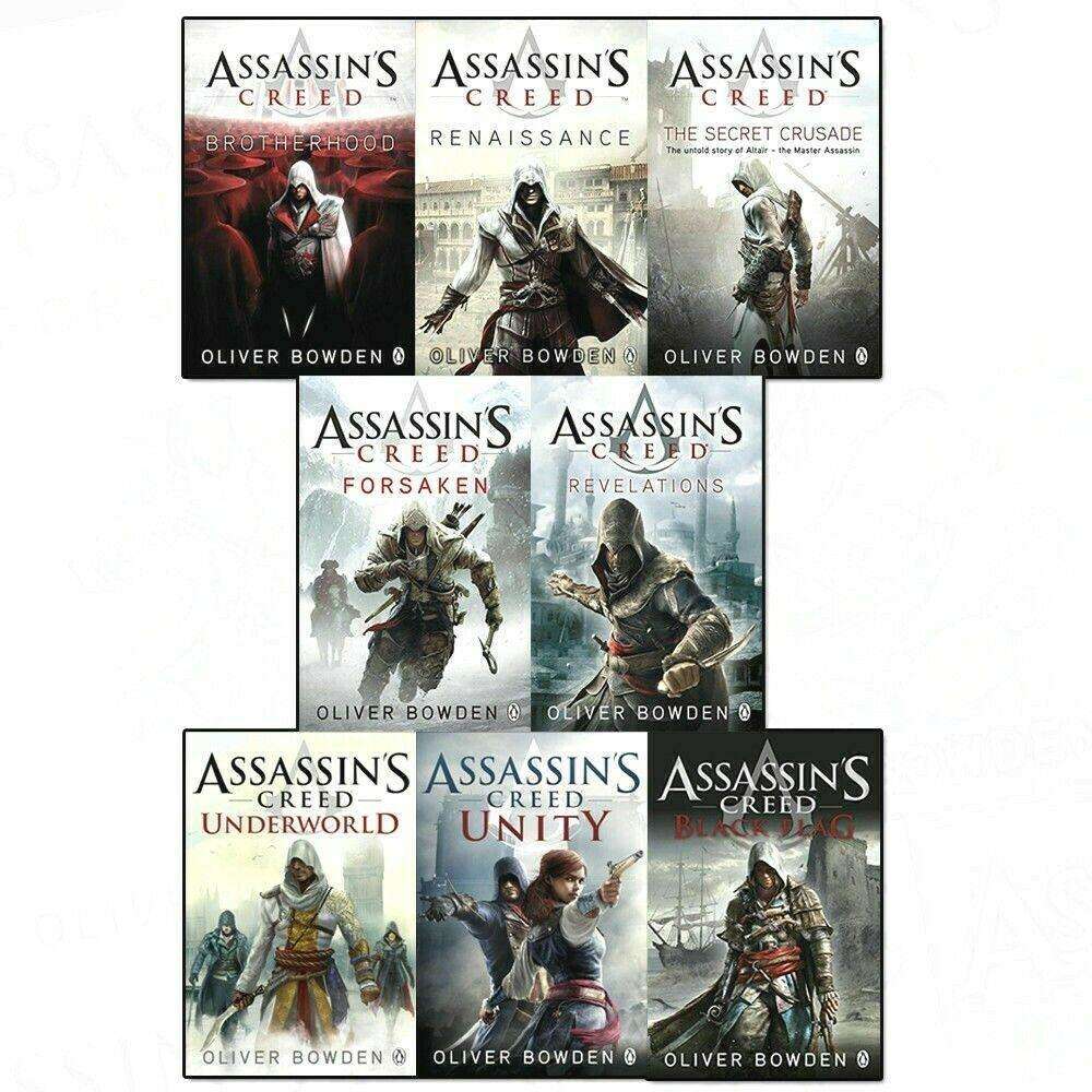 Assassins Creed 8 Books Collection Set By Oliver Bowden Inc Unity, Revelations